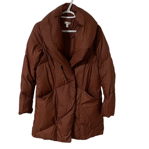 Garnet Hill Brown Rust Down Filled Puffer Jacket Size 4